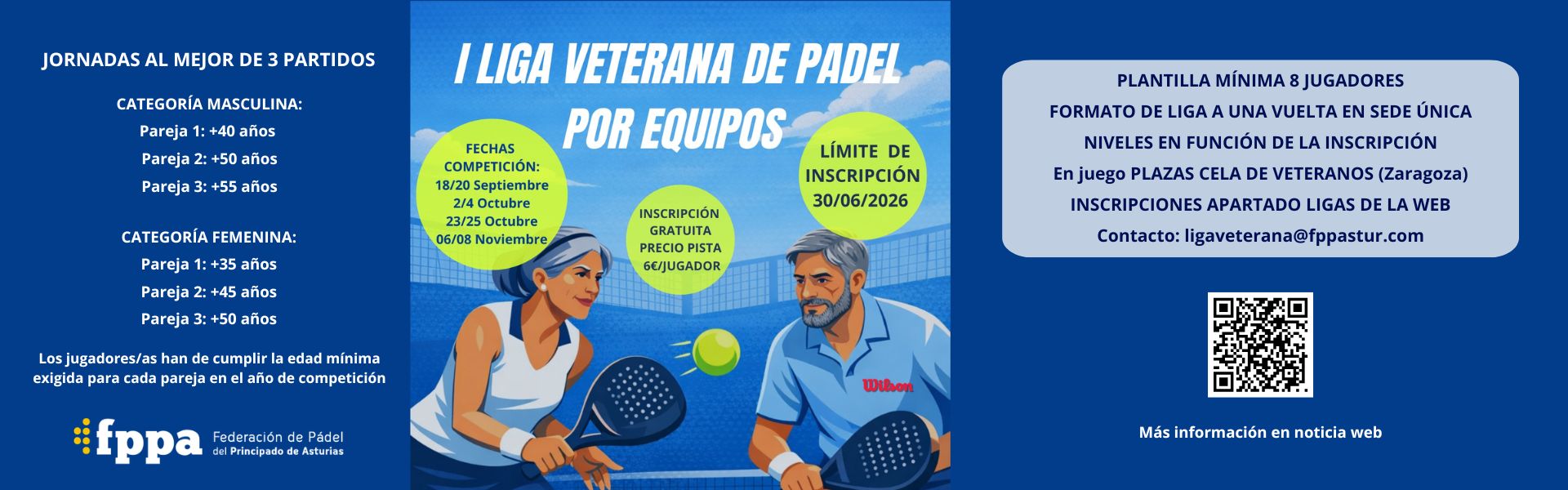 I LIGA VETERANA DE PADEL POR EQUIPOS FPPA 2026